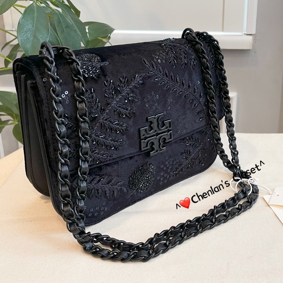 🔥NeW! Tory Burch Britten Embellished Adjustable Shoulder Bag - Picture 4 of 14